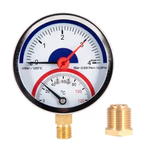 Термоманометр Thermo Alliance Standart 80 мм 1/2", нижнє підмикання SD1724B №4