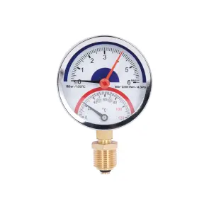 Термоманометр Thermo Alliance Standart 80 мм 1/2", нижнє підмикання SD1726B №1