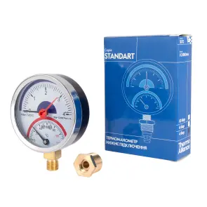 Термоманометр Thermo Alliance Standart 80 мм 1/2", нижнє підмикання SD1724B №5