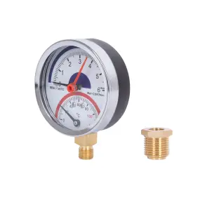 Термоманометр Thermo Alliance Standart 80 мм 1/2", нижнє підмикання SD1726B №8