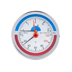 Термоманометр Thermo Alliance Standart 80 мм 1/2", заднее подключение SD1734B №1