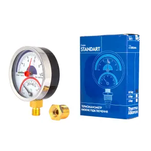 Термоманометр Thermo Alliance Standart 80 мм 1/2", нижнее подключение SD17210B №5
