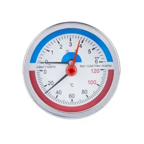 Термоманометр Thermo Alliance Standart 80 мм 1/2", заднє підмикання SD1736B №1