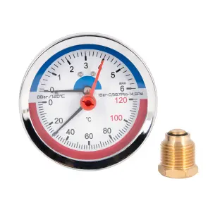 Термоманометр Thermo Alliance Standart 80 мм 1/2", заднє підмикання SD1736B №5