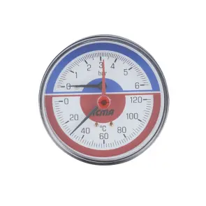 Термоманометр Icma 1/2" 0-6 бар, заднє підключення №259 №7
