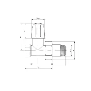 Кран радиаторный Icma 1/2" прямой без ручки №815 №2