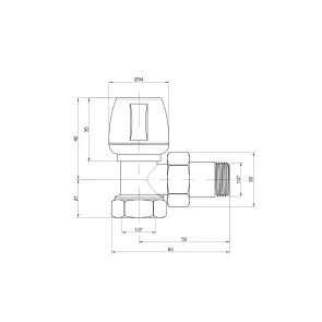 Кран радиаторный Icma 1/2" угловой №803 №2