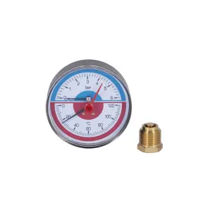 Термоманометр Icma 1/2" 0-6 бар, заднє підключення №259 №12