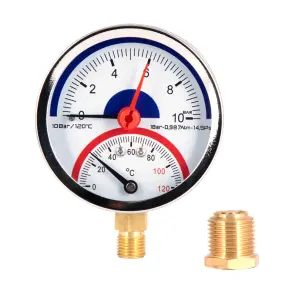 Термоманометр Thermo Alliance Standart 80 мм 1/2", нижнее подключение SD17210B №8