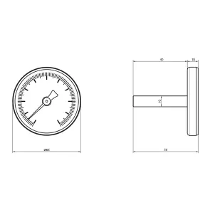 Термометр Thermo Alliance Standart 120°С 63 мм 1/2", заднє підключення SD17440MM №2