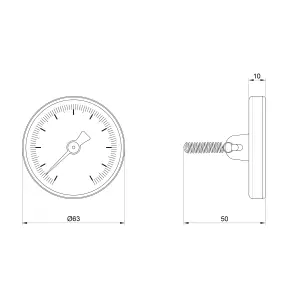 Термометр Thermo Alliance Standart 120°С 63 мм накладний SD175 №2