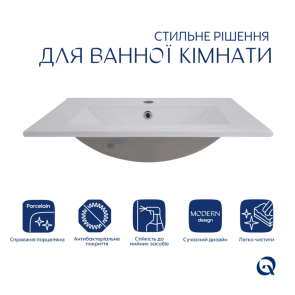 Комплект Albatross: Раковина врезная мебельная 620x460x180 мм, White, прямоугольная + Донный клапан Pop-up PU02O №3