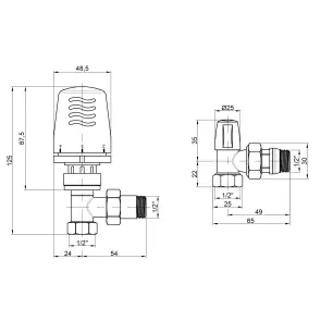 Термокомплект Icma 1/2" з антипротіканням кутовий №KIT_1100+774-940+805-940 №3