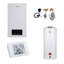 Комплексное решение Thermo Alliance для котельной: электрический котел 10 кВт + комплект бойлера + комбинированный напольный водонагреватель 100 л