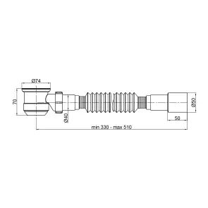 Сифон для душового піддона Lidz (WHI) 60 04 P002 01 (вихід 40/50 мм) №2