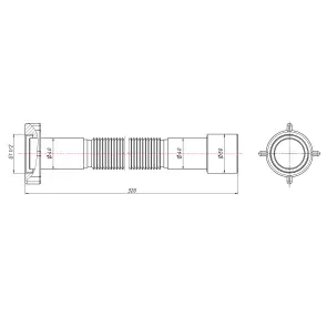 Гибкая труба Lidz (WHI) 60 01 G002 00 с накидной гайкой 1 1/2" длина 600 мм №2
