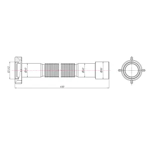 Гнучка труба Lidz (WHI) 60 01 G002 01 з накидною гайкою 1 1/2" довжина 1200 мм №2