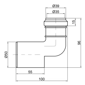Редукція каналізаційна TA Sewage 50х32 кутова №2