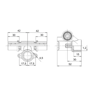 Пресс-фитинг Icma тройник 1/2"вх20 настенный проходной № 422 №2