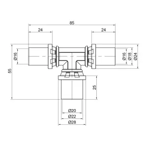 Трійник прес Icma 16х20х16 №406 №2