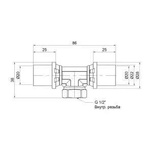 Трійник прес Icma 20х1/2"х20 ВР №408 №3