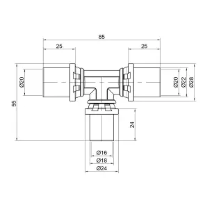 Трійник прес Icma 20х16х20 №406 №2
