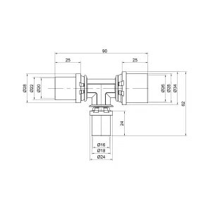 Трійник прес Icma 20х16х26 №406 №3