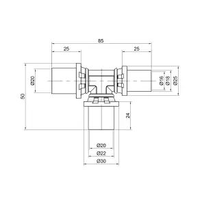 Трійник прес Icma 20х20х16 №406 №3