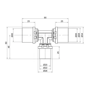 Трійник прес Icma 26х20х26 №406 №3