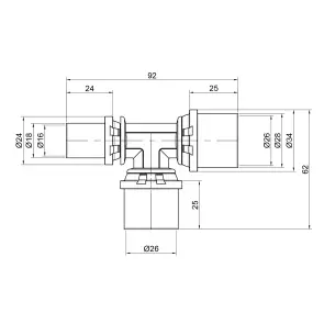 Трійник прес Icma 26х26х16 №406 №3