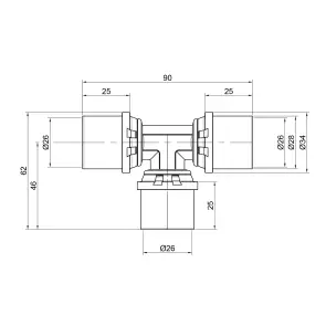 Трійник прес Icma 26х26х26 №406 №3