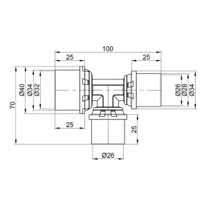 Трійник прес Icma 26х26х32 №406 №2