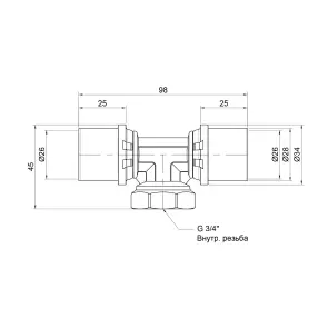 Трійник прес Icma 26х3/4"х26 ВР №408 №3
