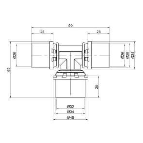 Трійник прес Icma 26х32х26 №406 №2