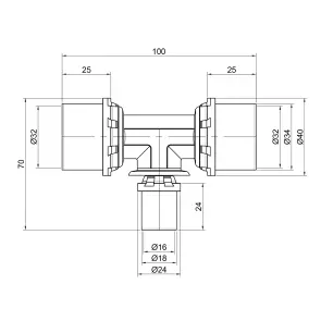Трійник прес Icma 32х16х32 №406 №3