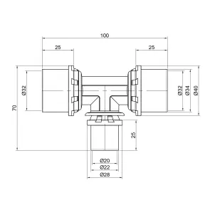 Трійник прес Icma 32х20х32 №406 №3