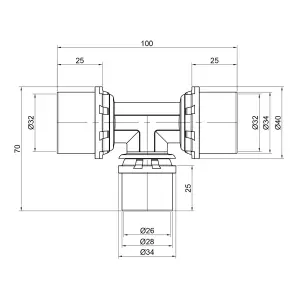Трійник прес Icma 32х26х32 №406 №3