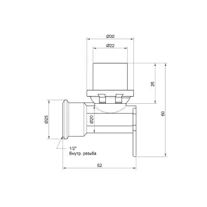 Кутик прес Icma 16х1/2" ВР настінний №410 №3