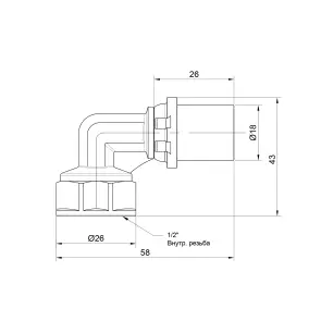 Кутик прес Icma 16х1/2" ВР посилений №405 №3
