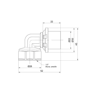 Уголок пресс Icma 20х1/2" ВР №405 №3