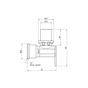 Кутик прес Icma 20х1/2" ВР настінний №410 №3