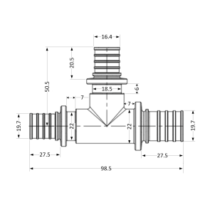 Трійник натяжний Icma №1039 d25х20х25 851039GXGWGX05 №3