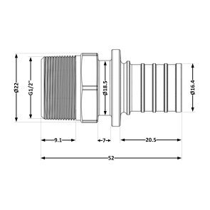 Переходник под натяжную гильзу Icma №1034 d20х2,8-1/2"С 851034ADGW05 №3