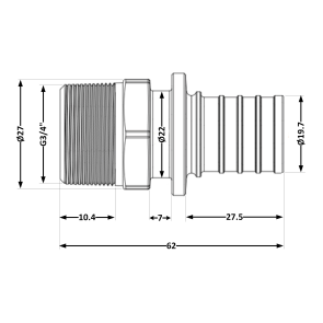 Перехідник під натяжну гільзу Icma №1034 d25х3,5-3/4"З 851034AEGX05 №2