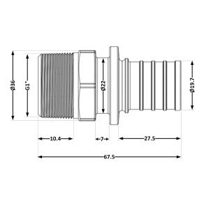 Переходник под натяжную гильзу Icma №1034 d25х3,5-1"С 851034AFGX05 №3