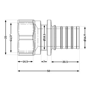 Переходник под натяжную гильзу Icma №1033 d16х2,2-1/2"В 851033ADBO05 №2