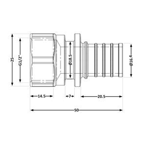 Переходник под натяжную гильзу Icma №1033 d20х2,8-1/2"В 851033ADGW05 №2