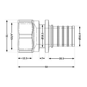 Перехідник під натяжну гільзу Icma №1033 d20х2,8-3/4"В 851033AEGW05 №3
