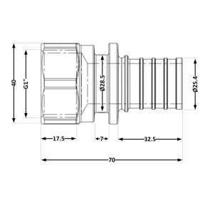 Перехідник під натяжну гільзу Icma №1033 d32х4,4-1"В 851033AFGY0 №2