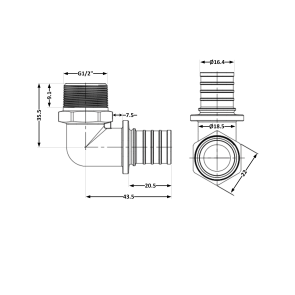 Кут натяжний Icma №1036 d20х2,8-1/2"З 851036ADGW05 №3